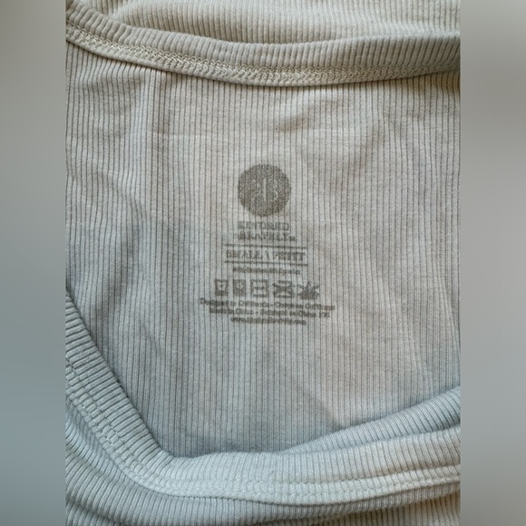 LKindred Bravely • Ribbed Bamboo Maternity Crew Neck Tee • Cream • Small - Picture 4 of 5